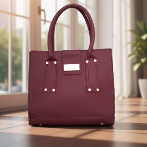 maroon ladies handbag