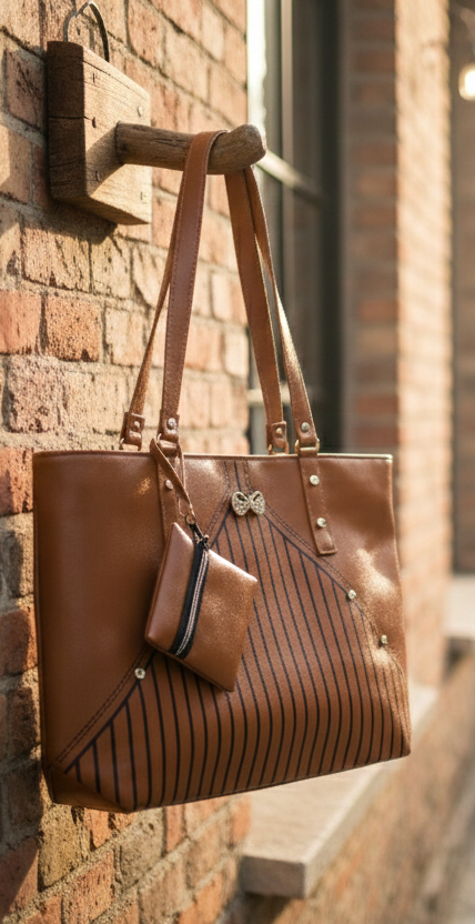 Ladies Handbag Brown Color ladies handbag brown color