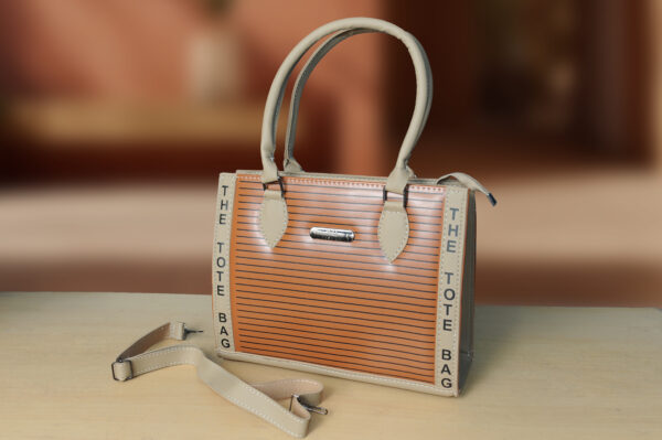 elegant light brown tote bag