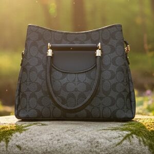 premium grey monogram handbag