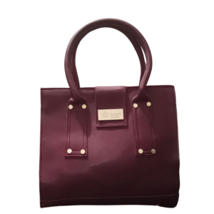 maroon structured handbag