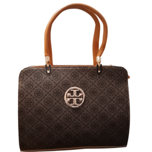brown handbag with quilted texture