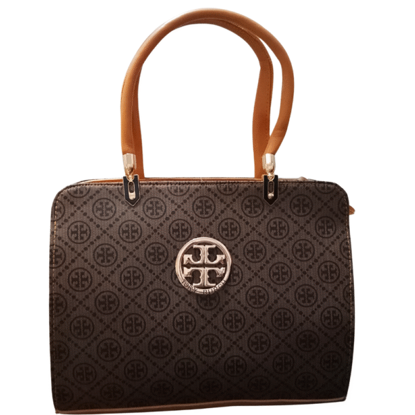 brown handbag with quilted texture