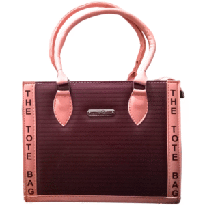 stylish maroon tote bag with dual handles