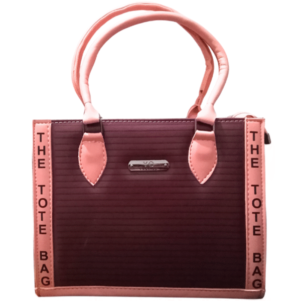 stylish maroon tote bag with dual handles