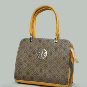 brown handbag with quilted texture